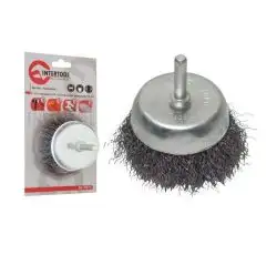 Щетка чашечная 50 мм для дрели, 1/4 (витая проволока) INTERTOOL