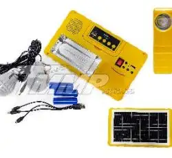 Ліхтар багатофункціональний LED із сонячною панеллю, плеєр+FM (2 лампи LED 3W/кабель 3 в 1) EVO