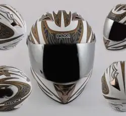 Шолом-інтеграл (mod:B-500) (size:M, біло-сірий, дзеркальний візор, BLADE) BEON