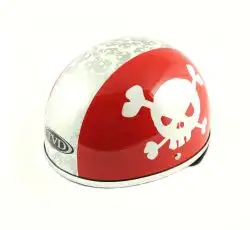 Шолом-каска (mod: Skull) (size: L, червоно-білий) TVD