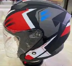 Шолом відкритий (mod:522-3) (size:L,чорно-червоний) FGN