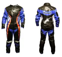 Комбинезон кожзам (size:XXL, черно-синий) ALPINESTARS