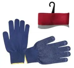 Перчатка трикотажная акриловая покрыта PVC точкой на ладони 9 (синяя) INTERTOOL Перчатка трикотажная акриловая покрыта PVC точкой на ладони 9 (синяя) INTERTOOL